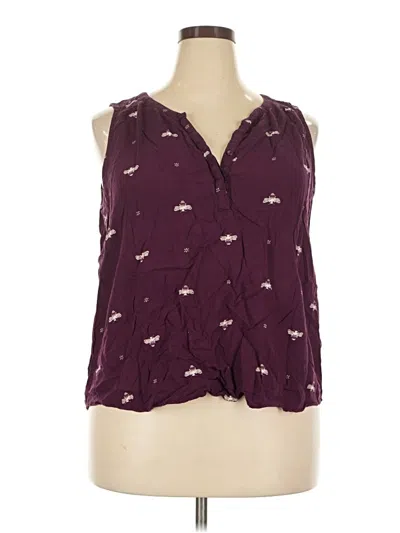 Pre-owned Sonoma Goods For Life Sleeveless Blouse In Burgundy