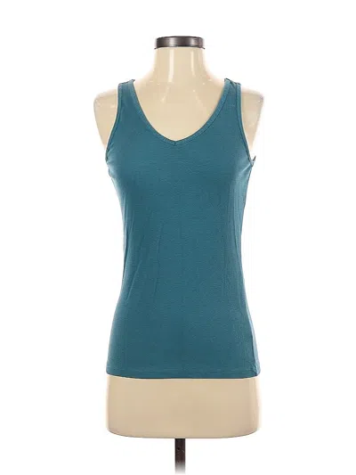 Pre-owned Sonoma Goods For Life Tank Top Teal Halter Neckline Tops In Blue