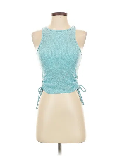 Pre-owned Sonoma Goods For Life Tank Top Teal Halter Neckline Tops In Blue