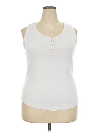 Pre-owned Sonoma Goods For Life Tank Top White Plunge Neckline Tops