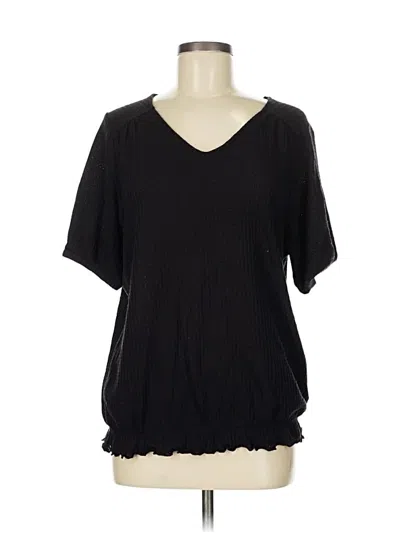 Pre-owned Sonoma Goods For Life Thermal Top Black V Neck Tops