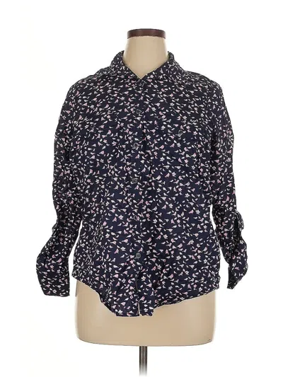 Pre-owned Sonoma Life + Style 3/4 Sleeve Blouse In Blue