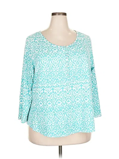 Pre-owned Sonoma Life + Style 3/4 Sleeve Blouse In Blue