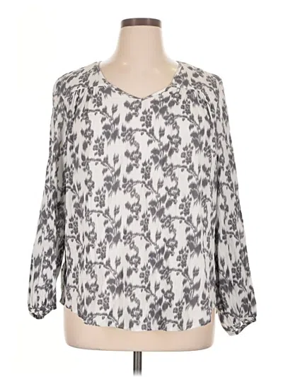 Pre-owned Sonoma Life + Style 3/4 Sleeve Blouse In Gray
