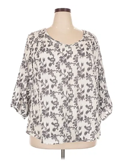 Pre-owned Sonoma Life + Style 3/4 Sleeve Blouse In Gray