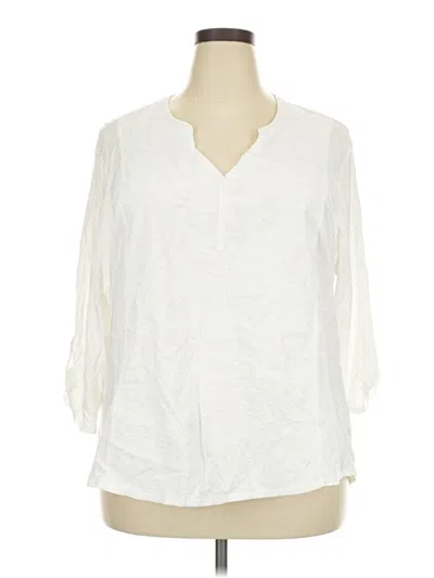 Pre-owned Sonoma Life + Style 3/4 Sleeve Blouse In Ivory