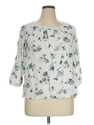 Pre-owned Sonoma Life + Style 3/4 Sleeve Blouse In Ivory