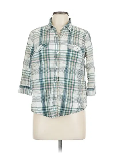 Pre-owned Sonoma Life + Style 3/4 Sleeve Button Down Shirt In Blue