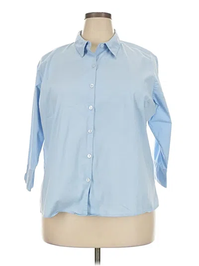 Pre-owned Sonoma Life + Style 3/4 Sleeve Button Down Shirt In Blue