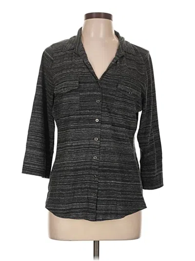 Pre-owned Sonoma Life + Style 3/4 Sleeve Button Down Shirt In Gray