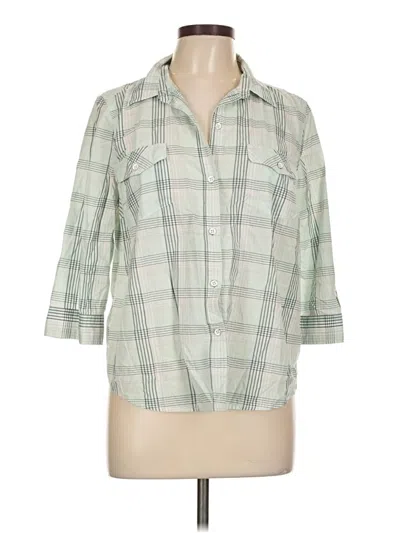 Pre-owned Sonoma Life + Style 3/4 Sleeve Button Down Shirt In Green