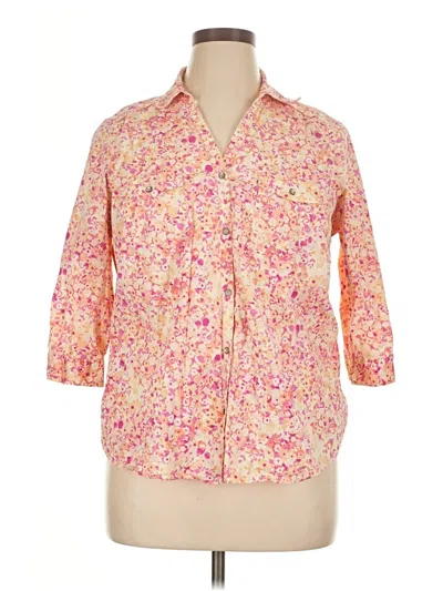 Pre-owned Sonoma Life + Style 3/4 Sleeve Button Down Shirt In Pink