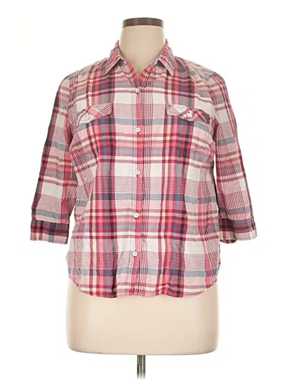 Pre-owned Sonoma Life + Style 3/4 Sleeve Button Down Shirt In Pink