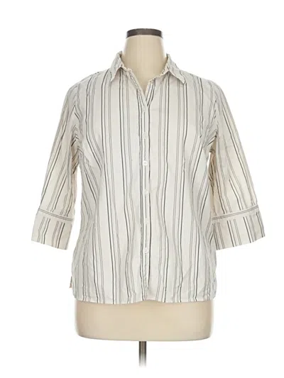 Pre-owned Sonoma Life + Style 3/4 Sleeve Button Down Shirt In White