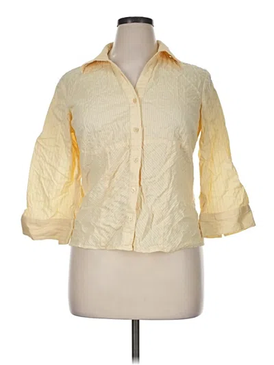Pre-owned Sonoma Life + Style 3/4 Sleeve Button Down Shirt In Yellow