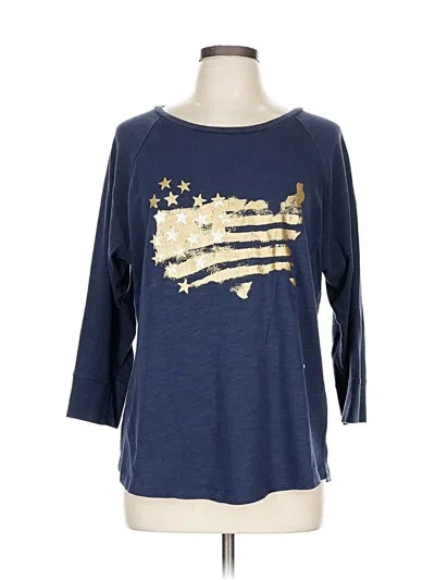 Pre-owned Sonoma Life + Style 3/4 Sleeve T-shirt In Blue