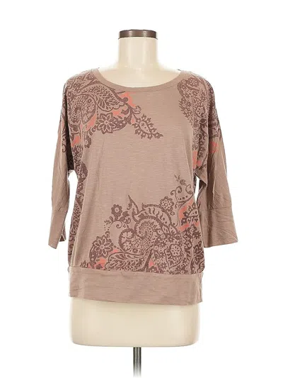 Pre-owned Sonoma Life + Style 3/4 Sleeve T-shirt In Brown