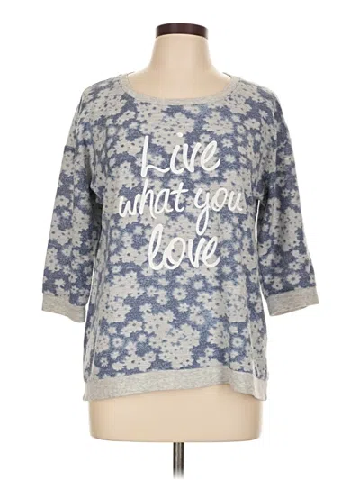 Pre-owned Sonoma Life + Style 3/4 Sleeve T-shirt In Gray