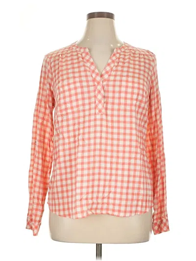 Pre-owned Sonoma Life + Style Long Sleeve Blouse In Orange