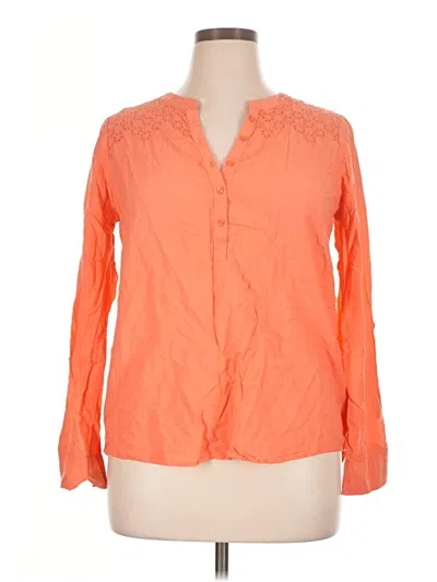 Pre-owned Sonoma Life + Style Long Sleeve Blouse In Orange