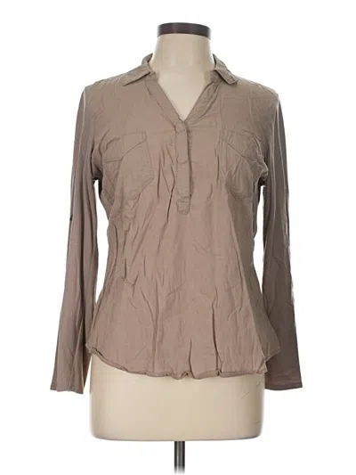 Pre-owned Sonoma Life + Style Long Sleeve Blouse In Tan
