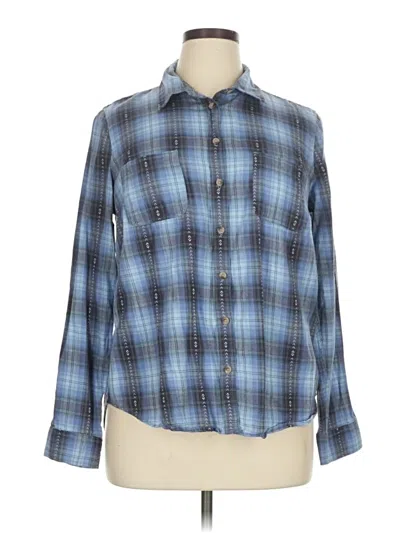 Pre-owned Sonoma Life + Style Long Sleeve Button Down Shirt In Blue