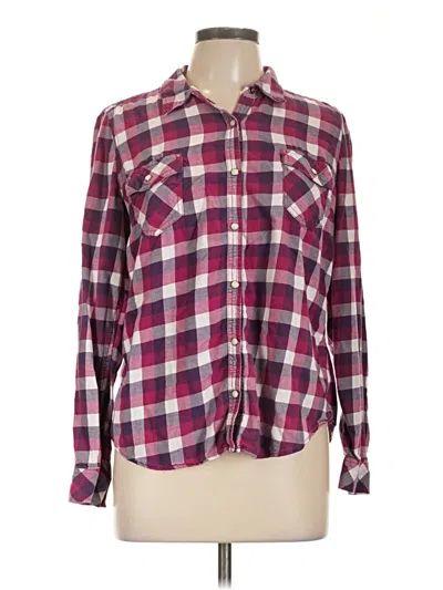 Pre-owned Sonoma Life + Style Long Sleeve Button Down Shirt In Burgundy