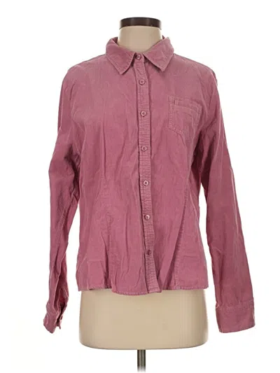 Pre-owned Sonoma Life + Style Long Sleeve Button Down Shirt In Burgundy