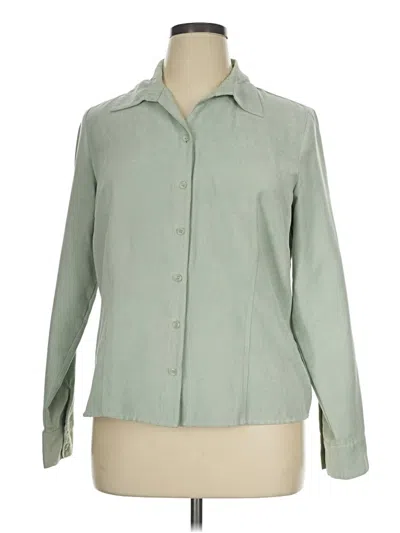 Pre-owned Sonoma Life + Style Long Sleeve Button Down Shirt In Green
