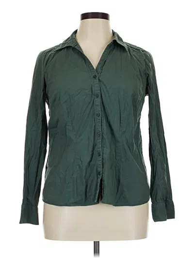 Pre-owned Sonoma Life + Style Long Sleeve Button Down Shirt In Green