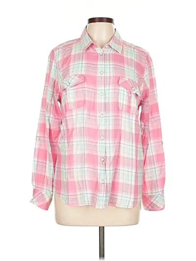 Pre-owned Sonoma Life + Style Long Sleeve Button Down Shirt In Pink