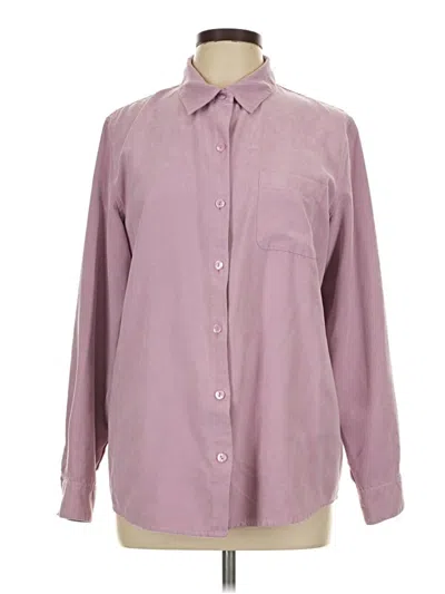 Pre-owned Sonoma Life + Style Long Sleeve Button Down Shirt In Purple