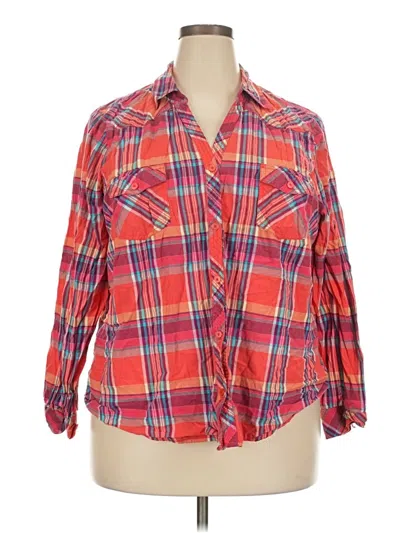 Pre-owned Sonoma Life + Style Long Sleeve Button Down Shirt In Red