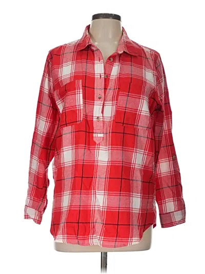 Pre-owned Sonoma Life + Style Long Sleeve Button Down Shirt In Red