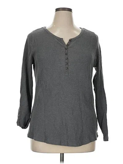 Pre-owned Sonoma Life + Style Long Sleeve Henley Shirt In Gray