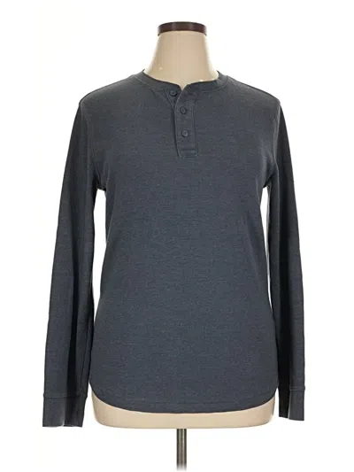 Pre-owned Sonoma Life + Style Long Sleeve Henley Shirt In Gray