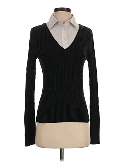 Pre-owned Sonoma Life + Style Long Sleeve Top Black Turtleneck Tops