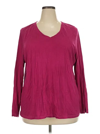 Pre-owned Sonoma Life + Style Long Sleeve Top Burgundy V-neck Tops
