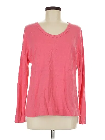 Pre-owned Sonoma Life + Style Long Sleeve Top Pink Scoop Neck Tops