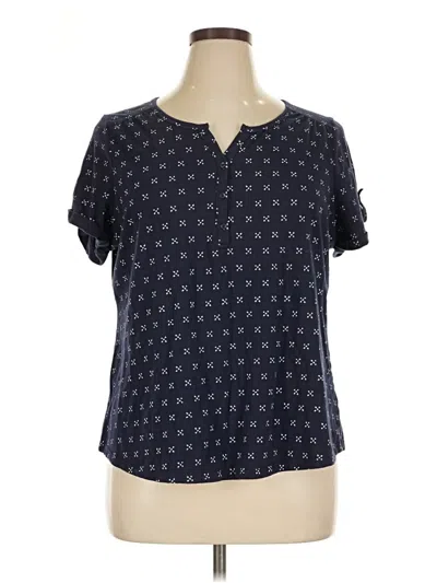 Pre-owned Sonoma Life + Style Short Sleeve Blouse In Blue