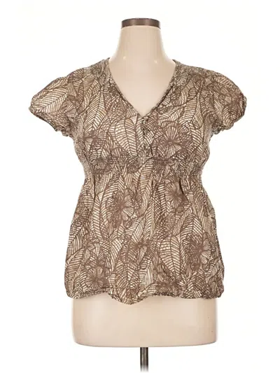 Pre-owned Sonoma Life + Style Short Sleeve Blouse In Brown