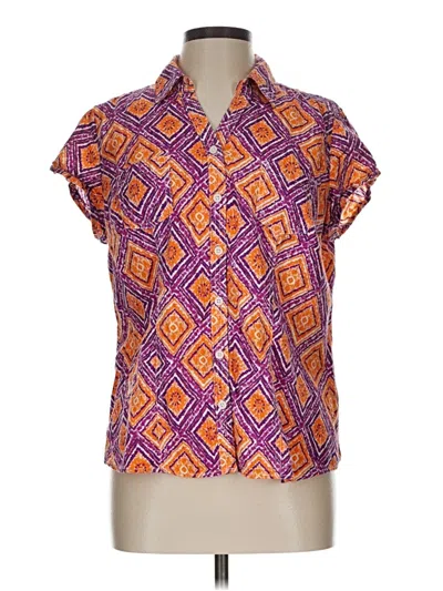 Pre-owned Sonoma Life + Style Short Sleeve Blouse In Purple