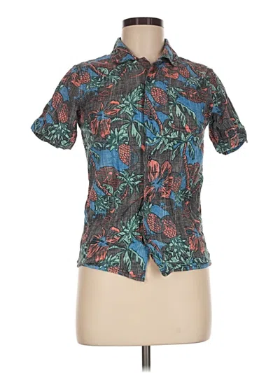 Pre-owned Sonoma Life + Style Short Sleeve Blouse In Teal