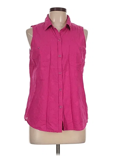 Pre-owned Sonoma Life + Style Sleeveless Button Down Shirt In Pink