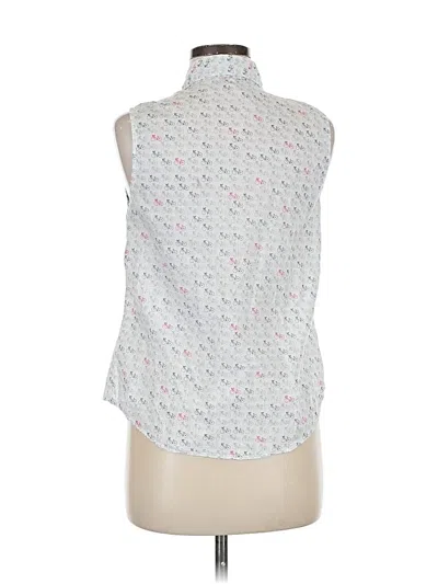 Pre-owned Sonoma Life + Style Sleeveless Button Down Shirt In White