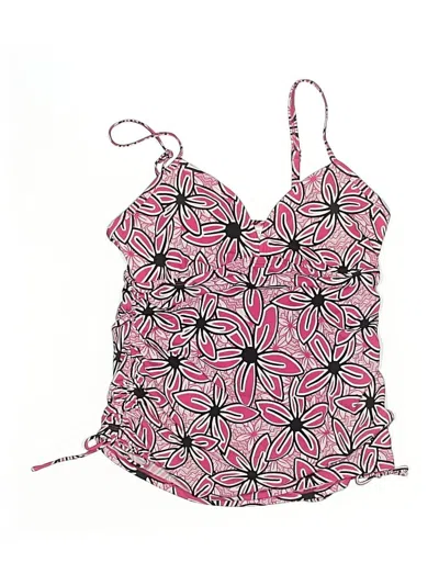 Pre-owned Sonoma Life + Style Swimsuit Top Pink Print Pattern Swimwear