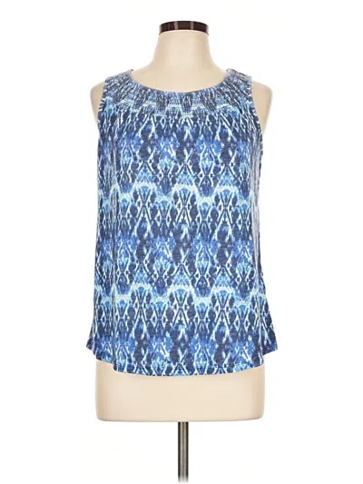 Pre-owned Sonoma Life + Style Tank Top Blue Halter Neckline Tops