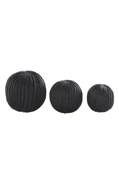 Sonoma Sage Home 3-piece Black Teak Wood Decorative Orbs