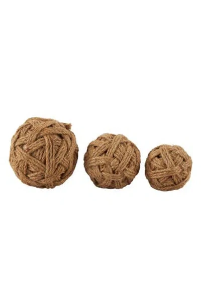 Sonoma Sage Home 3-piece Brown Jute Rope Decorative Orbs