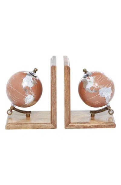 Sonoma Sage Home Brown Wood Globe Bookends